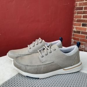Skechers Shoes | Skechers Men's Elent Leven Relaxed Fit Memory Foam Comfort Sneakers Greige 10 | Color: Gray/Tan | Size: 10 | Stylebright's Closet